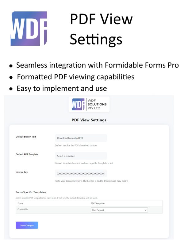 PDF View Link for Formidable Forms - Pro
